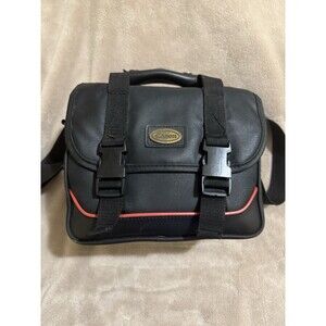 Vintage Canon Camera Bag Black Mid Size w/Red Accent Stripe - Film or Digital